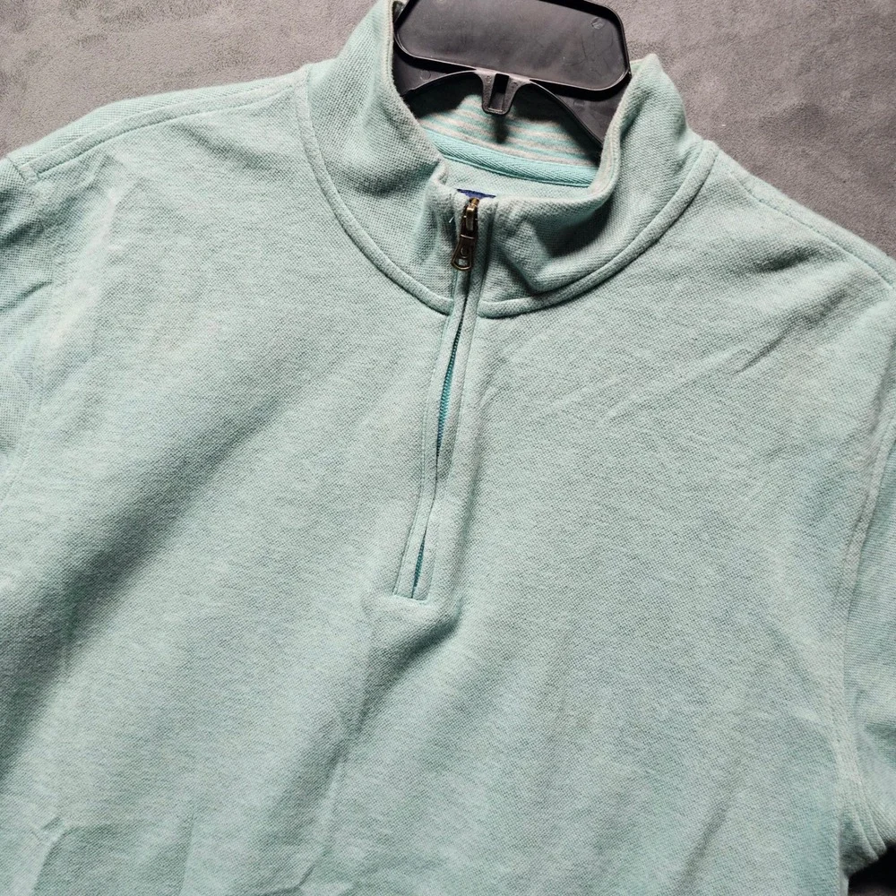 Oxford Mens Quarter Zip Pullover Mint Green Cotton Blend Sweater M X2-1098